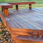 Tigerwood Deck and Stairs with a Bench