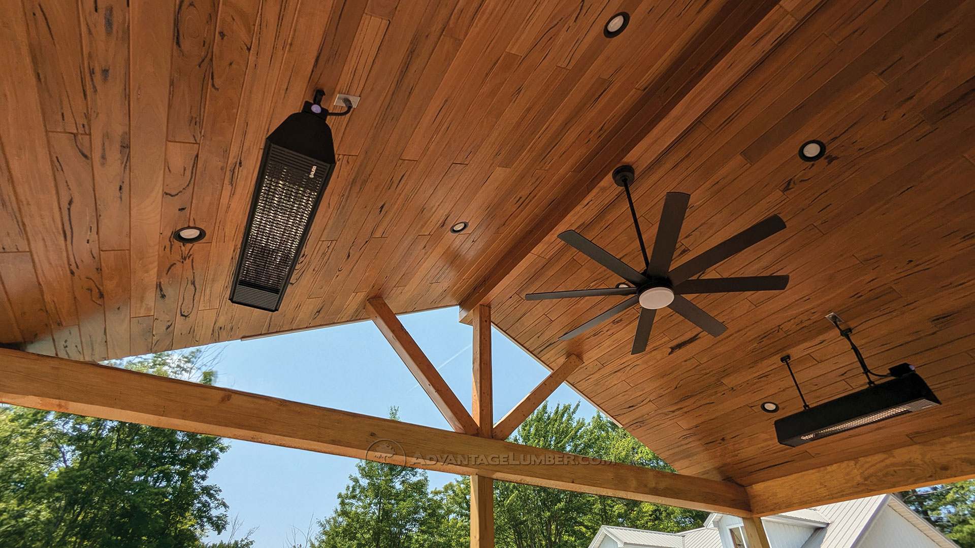 Pecky Bolivian Walnut Wood Ceiling