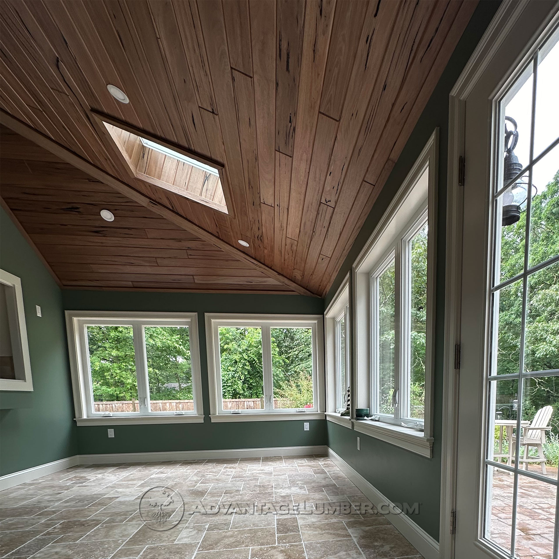 Pecky Bolivian Walnut Ceiling